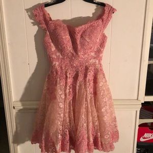 Pink lace dress